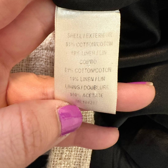 Milly black cream sleeveless color block lined canvas sheath dress size 0 - Picture 6 of 16